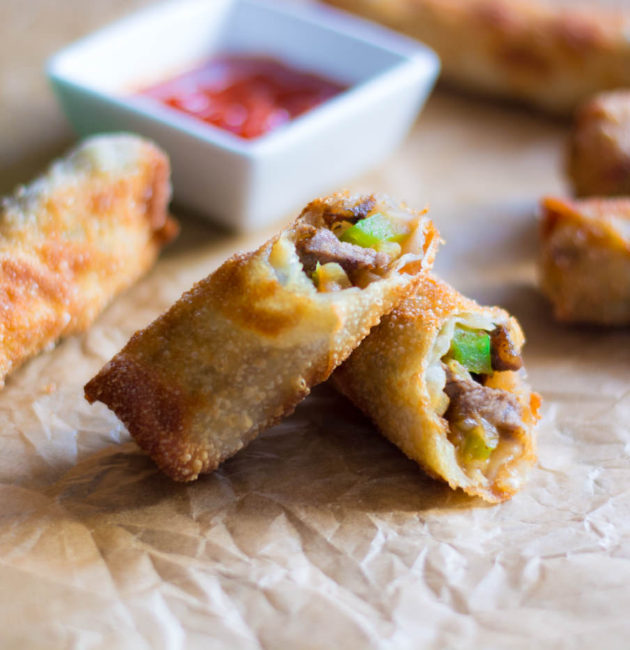 Philly Cheesesteak Egg Rolls