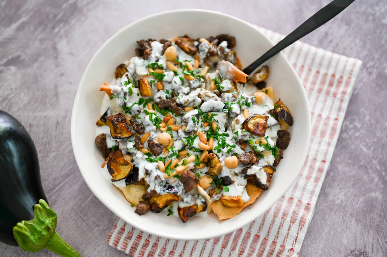 Eggplant Fatteh (Fatet Batenjan) Simply Lebanese