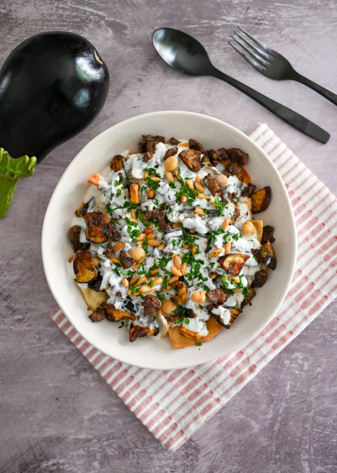 Eggplant Fatteh (Fatet Batenjan) Simply Lebanese
