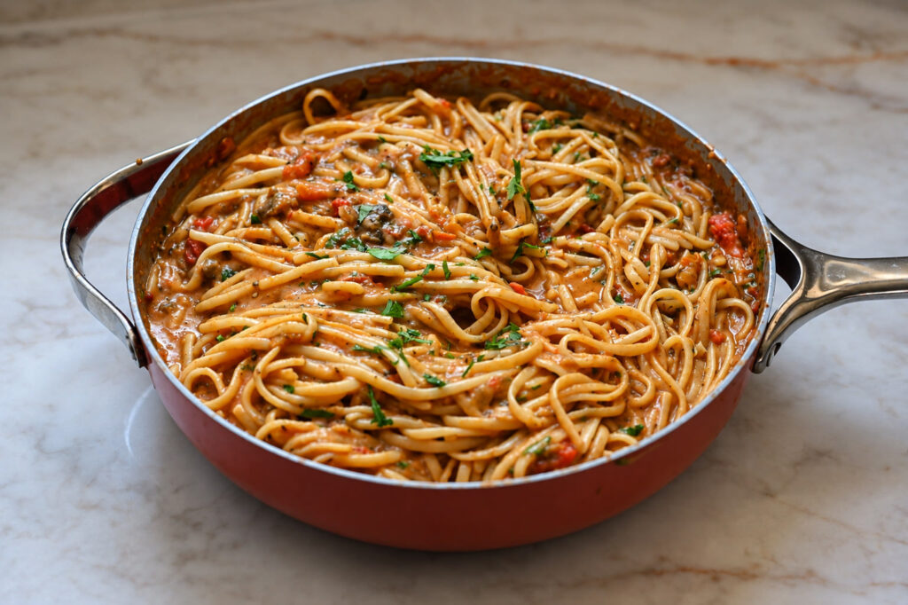 Eggplant Tomato Pasta