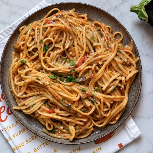 Eggplant Tomato Pasta