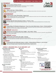 Kid-Friendly Lebanese Inspired 7-Day Meal Plan