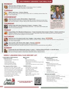 Kid-Friendly Lebanese Inspired 7-Day Meal Plan