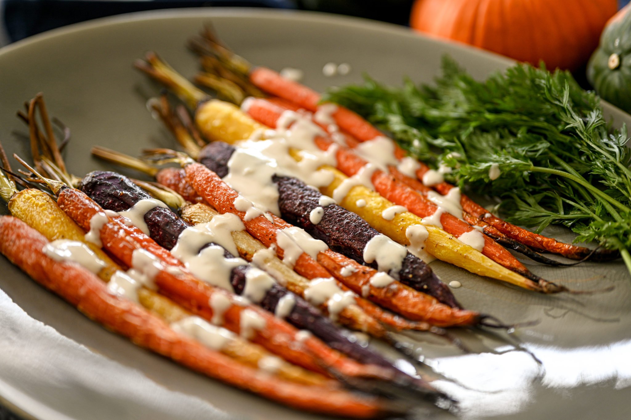 Rainbow Carrots with Tarator - Simply Lebanese